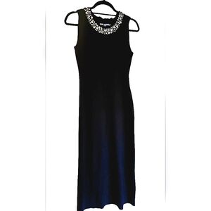 Karl Lagerfeld Pearl Neckline Body Con Mid Dress-NWT-XS-#holiday